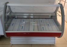 Холодильная витрина 1.5 м -5 +5 выкладка 670 мм. (жесткие бока)